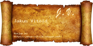Jakus Vitold névjegykártya